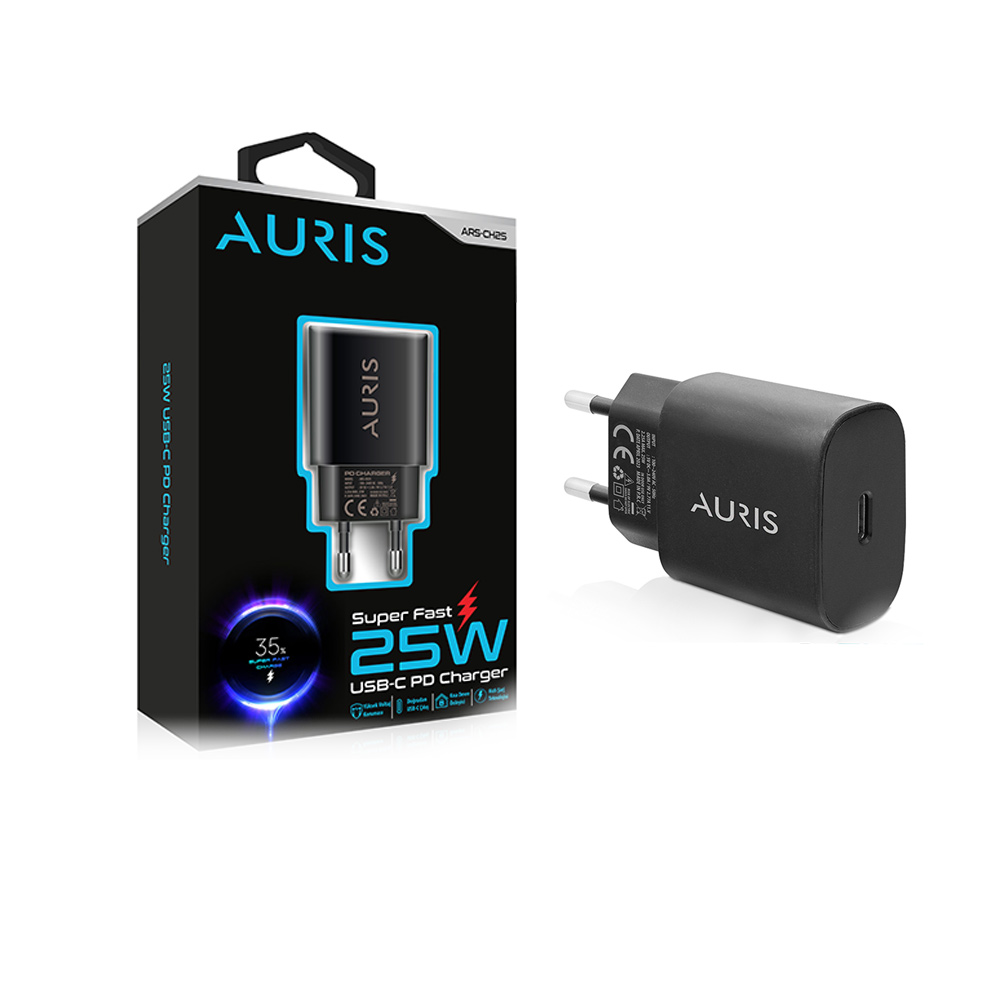 Auris 25W USB-C PD Hızlı Şarj Adaptörü
